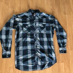 Wrangler Pearl Snap Western Shirt Size XLT